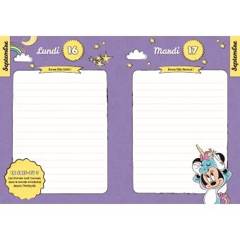 Agenda 2019-2020 Une année avec Minnie et la licorne