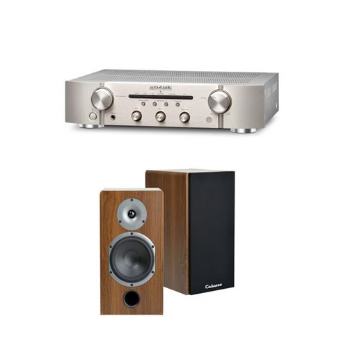 Amplificateur Marantz PM5005/N1SG Silver Gold + Enceinte Compacte Cabasse Antigua MT32 Noyer vendue Par Paire