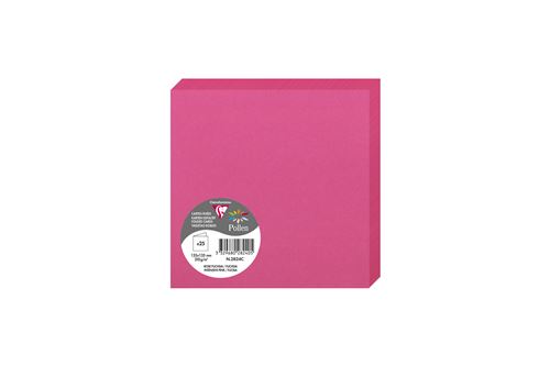 Pack de 25 cartes pliées Pollen 135 x 135 mm Rose Fuschia