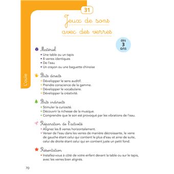100 activités sensorielles avec mon enfant  0-6 ans