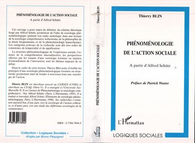 Phénoménologie de l'action sociale - Thierry Blin - broché