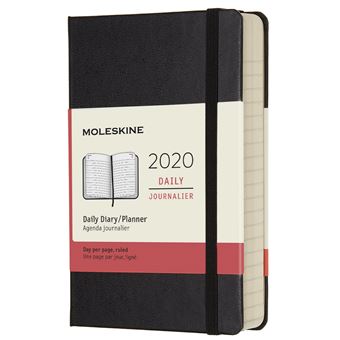 Agenda 2020 Journalier Poche Noir Rigide