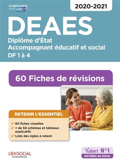 DEAES 60 Fiches de révisions DF 1 à DF 4 Diplôme d'État d'accompagnant éducatif et social 2020-2021