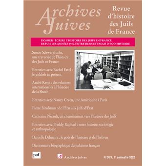 Archives juives, vol. 55, n.1, 2022