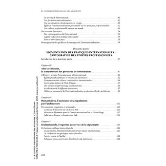 La condition internationale des architectes