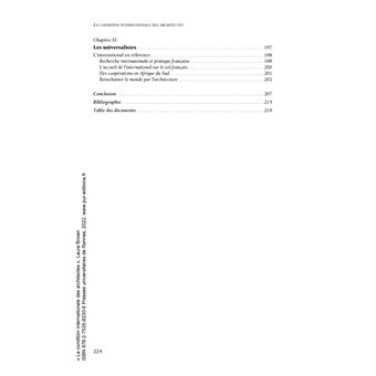 La condition internationale des architectes