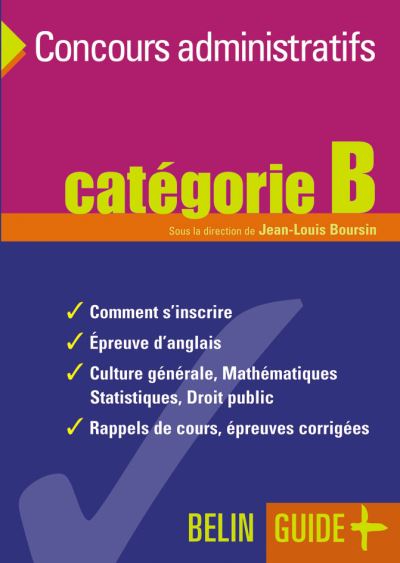 Guide Des Concours Administratifs Catégorie B Catégorie B - Broché ...