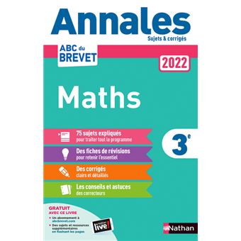 Annales Brevet 2022 Maths - Corrigé