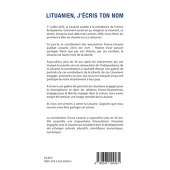 Lituanien, j'écris ton nom