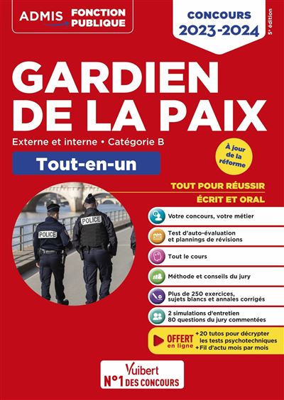 Concours Gardien de la paix - Catégorie B - Tout-en-un - 20 tutos