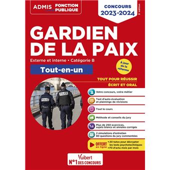 Concours Gardien de la paix - Catégorie B - Tout-en-un - 20 tutos offerts