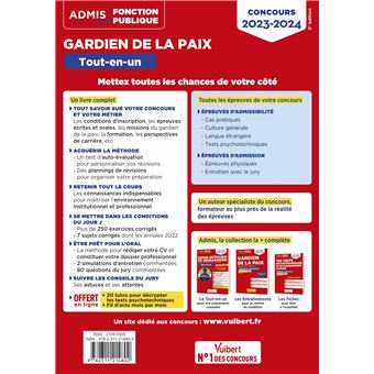 Concours Gardien de la paix - Catégorie B - Tout-en-un - 20 tutos offerts