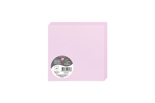 Pack de 25 cartes pliées Pollen 135 x 135 mm Rose dragée
