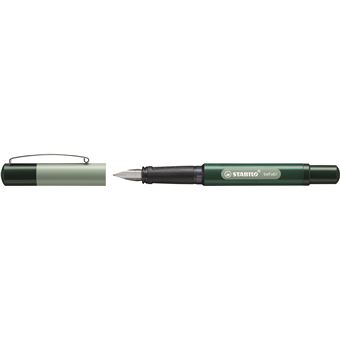 STABILO Flow Stylo Plume Rechargeable Vert Kaki – Ergonomique, Plume Acier Iridium, Écriture Fluide & Confortable