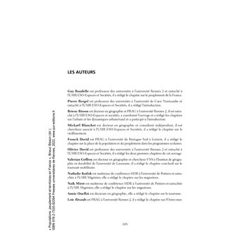 Populations, peuplement et territoires en France