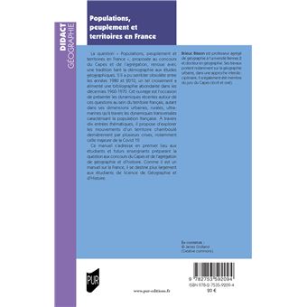Populations, peuplement et territoires en France