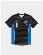 T-shirt homme de sport Nintendo Super Mario jersey noir et bleu taille M