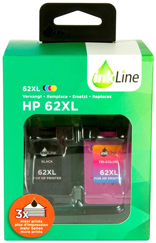 inKLine HP 62XL 2-PACK BLACK + COLOR