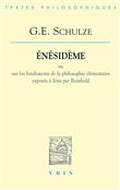 Énésidème ou sur les fondements de la philosophie élémentaire exposée à Iéna par Reinhold