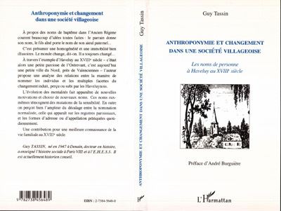 Anthroponymie et changement dans une societe villageoise