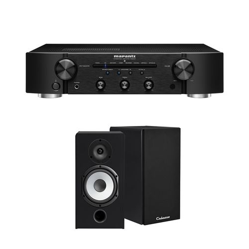 Amplificateur hi-fi Marantz PM6007 Noir + Enceintes bibliothèque Cabasse Antigua MT32/2 Noir brossé vendues à la paire
