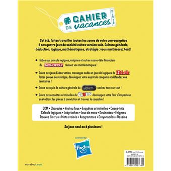 Cahier de vacances - Hasbro