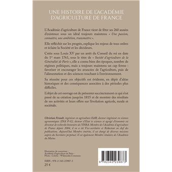 Une histoire de l'Académie d'agriculture de France