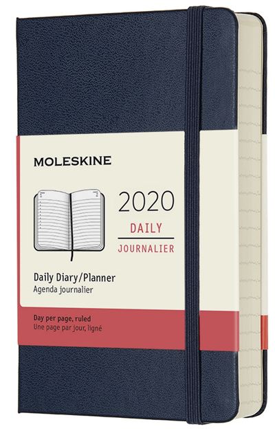 Agenda 2020 Journalier Poche Bleu Saphir Rigide