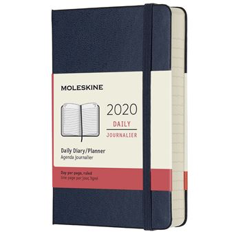 Agenda 2020 Journalier Poche Bleu Saphir Rigide