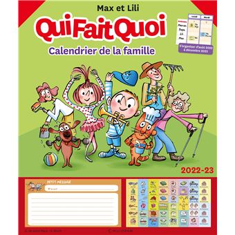 Calendrier Reprise Serie 2023 Calendrier De La Famille Max Et Lili 2022-2023 - Dernier Livre De Dominique  De Saint Mars - Précommande & Date De Sortie | Fnac