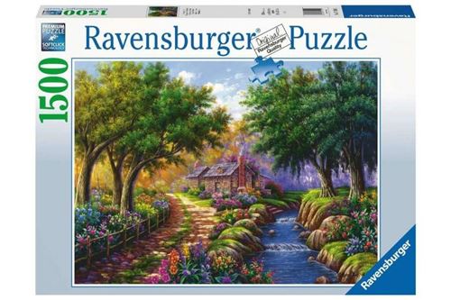 Puzzle 1500 pièces :  Cottage Au Bord De Rivière