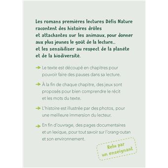 Défis nature   Premières lectures   Courageux petit orang-outan