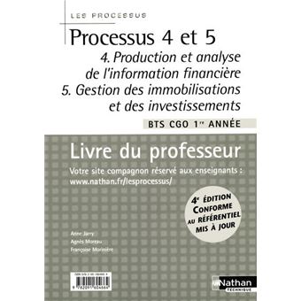 Processus 4/5 bts 1 cgo - 4 production et analyse de l'information financiere 5 gestion des immobili - 1