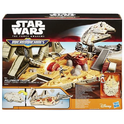 Figurine Star Wars Millennium Falcon 22,5 Cm - Véhicule Micro Galaxy Squadron Avec Sons Et Lumières