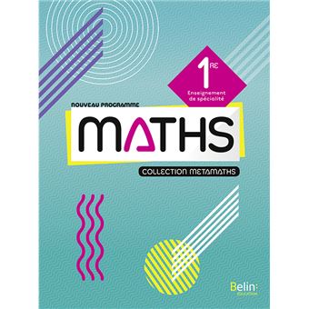 Métamaths Mathématiques 1re Manuel élève 2019 - Broché - Françoise ...