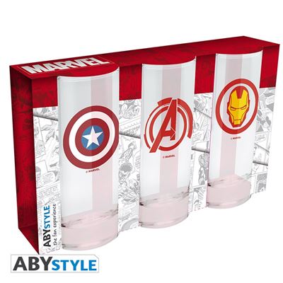 Set de 3 verres x2 Marvel