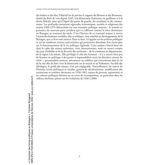 L'évolution des forces politiques en Bretagne