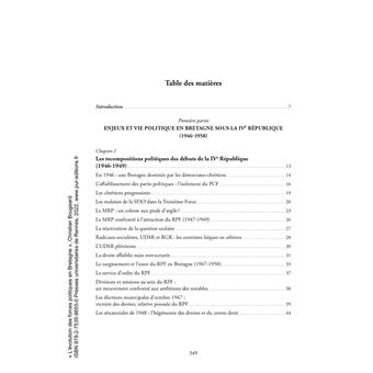 L'évolution des forces politiques en Bretagne