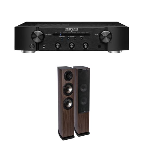 Amplificateur hi-fi Marantz PM6007 Noir + Enceinte colonne Cabasse Jersey MC170 Chêne foncé vendue par paire