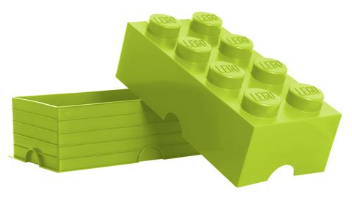 Brique de rangement empilable vert clair 8 plot Lego