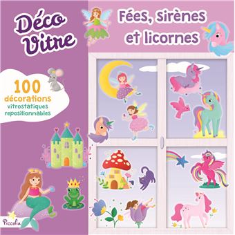 Fées, sirènes et licornes - Déco vitre