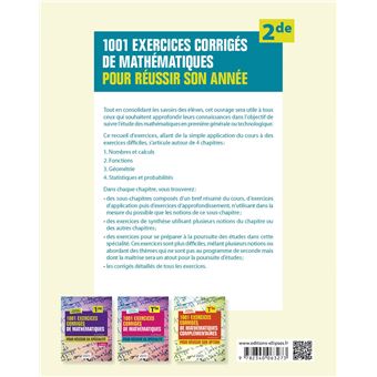 1001 exercices corrigés de Mathématiques - Pour réussir son année - Seconde