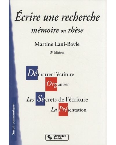 Ecrir une rech memo 3ed