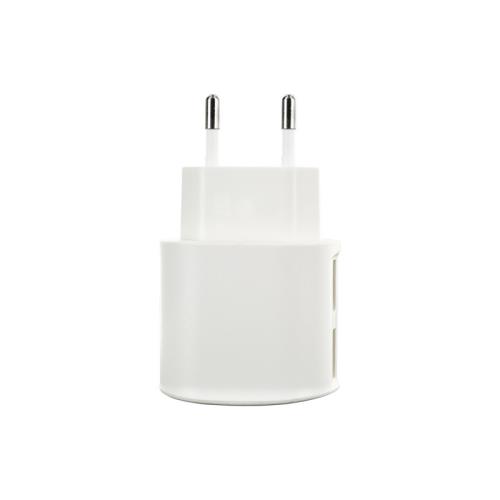 Mini base de chargeur secteur BigBen Double entrée USB 2A Blanc