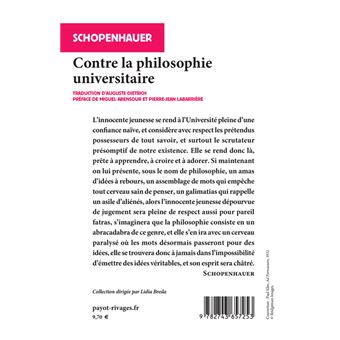 Contre la philosophie universitaire
