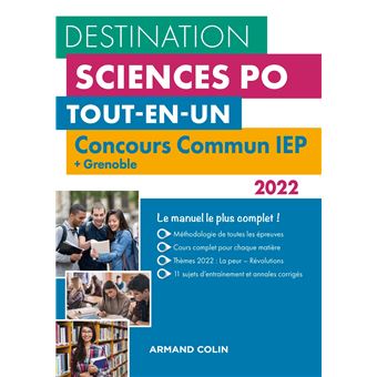 Destination Sciences Po - Concours commun 2022 IEP + Grenoble