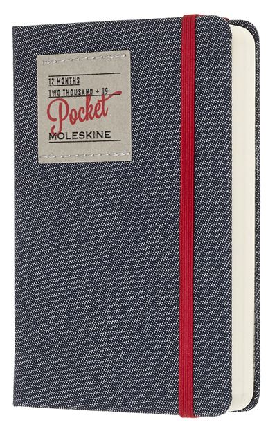 Agenda 2019 Denim Journalier Poche Noir