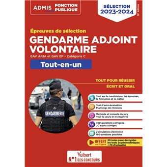 Concours Gendarme adjoint volontaire, APJA, Catégorie C ...