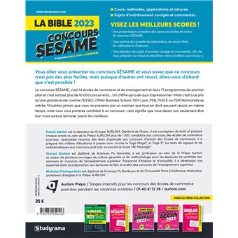 La bible concours SESAME 2023