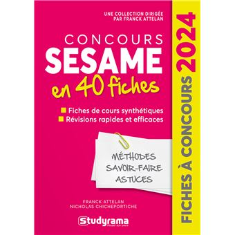 Concours SESAME en 40 fiches